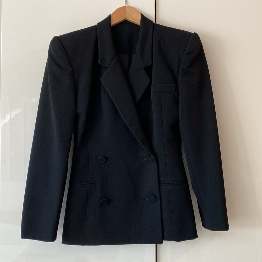 Authentic Norma Kamali Black Double-Breasted Blazer 80s vintage great condition